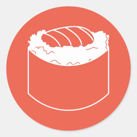 sushi roll ronde sticker (Voorkant)