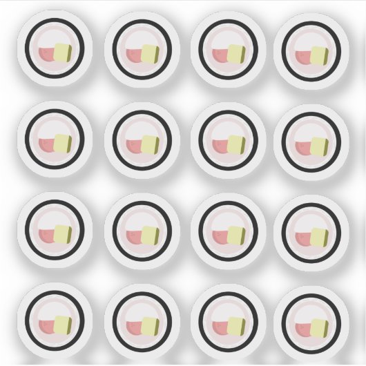 Sushi Roll Roomkaas Zalm Sticker (Voorkant)