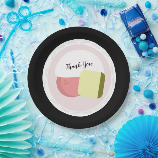 Sushi Roll Salmon Birthday Papieren Bordje (Feest)