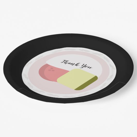 Sushi Roll Salmon Birthday Papieren Bordje (Gekanteld)