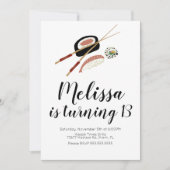 Sushi Roll Salmon Teen Birthday Hibachi Kaart (Voorkant)