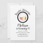 Sushi Roll Salmon Teen Birthday Restaurant Kraft Kaart (Voorkant)