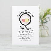 Sushi Roll Salmon Teen Birthday Restaurant Kraft Kaart (Staand voorkant)