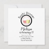 Sushi Roll Salmon Teen Birthday Restaurant Party Kaart (Voorkant)