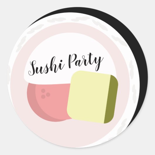 Sushi Roll Salmon Teen Birthday Ronde Sticker (Voorkant)