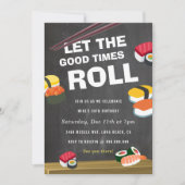 Sushi Roll Verjaardag Uitnodiging (Voorkant)