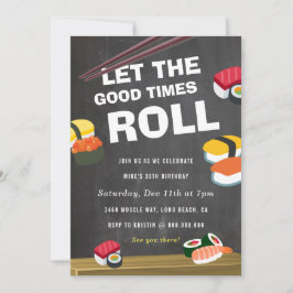 Sushi Roll Verjaardag Uitnodiging