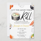 Sushi Roll Verloving Japans Koppels Douche Kaart (Voorkant)