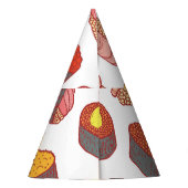 Sushi rollen, doodle, kleurrijk behang feesthoedjes (Achterkant)