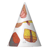 Sushi rollen, doodle, kleurrijk behang feesthoedjes (Links)