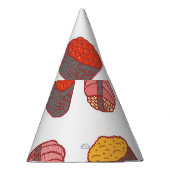 Sushi rollen, doodle, kleurrijk behang feesthoedjes (Rechts)