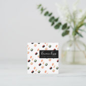 Sushi Rolls Chopstick Waterverf Restaurant Logo Vierkante Visitekaartje (Staand voorkant)