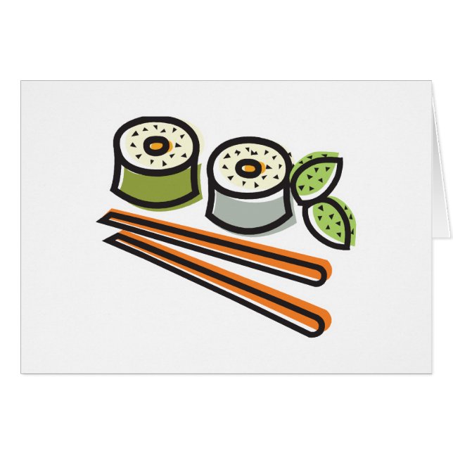 sushi rolls en eetstokjes (Voorkant Horizontaal)