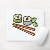 sushi rolls en eetstokjes muismat (Met muis)