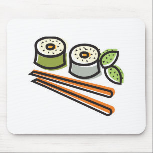 sushi rolls en eetstokjes muismat