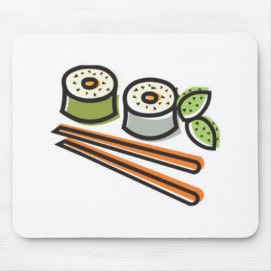 sushi rolls en eetstokjes muismat (Voorkant)