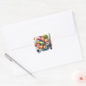 Sushi Rolls Fun Food Vierkante Sticker (Envelop)