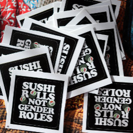 Sushi Rolls geen genderrollen Vierkante Sticker
