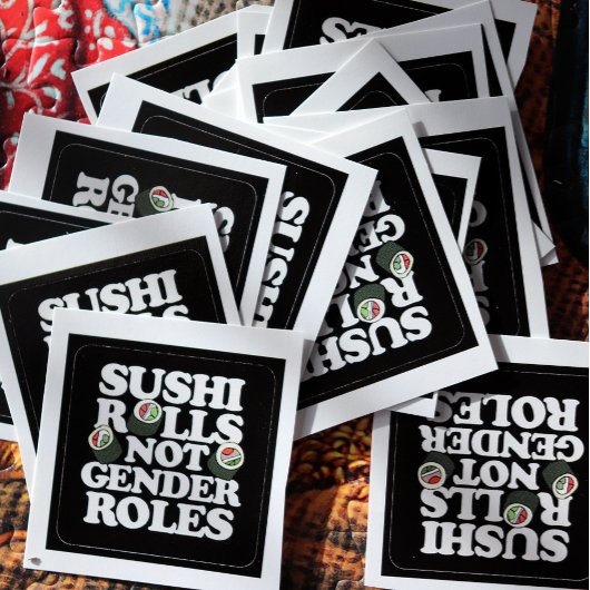 Sushi Rolls geen genderrollen Vierkante Sticker