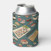 Sushi Rolls: Gekleurd naadloos . Blikjeskoeler (Blikje Voorkant)