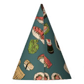 Sushi Rolls: Gekleurd naadloos . Feesthoedjes (Achterkant)