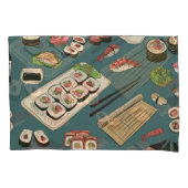 Sushi Rolls: Gekleurd naadloos . Kussensloop (Voorkant)