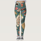 Sushi Rolls: Gekleurd naadloos . Leggings (Voorkant)