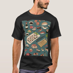 Sushi Rolls: Gekleurd naadloos . T-shirt