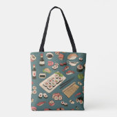 Sushi Rolls: Gekleurd naadloos . Tote Bag (Achterkant)