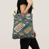 Sushi Rolls: Gekleurd naadloos . Tote Bag (Dichtbij)