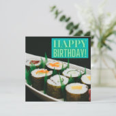Sushi Rolls Happy Birthday Kaart (Staand voorkant)
