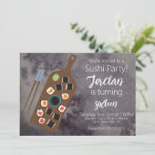 Sushi Rolls Hibachi Asian Restaurant Party Invita Kaart (Staand voorkant)
