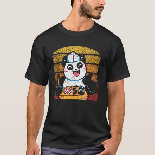 Sushi Rolls Japans Sushi Foodie Animal Panda Bea T-shirt (Voorkant)