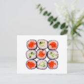 Sushi Rolls Japanse Sjabloon voor voedsel Briefkaart (Staand voorkant)