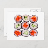 Sushi Rolls Japanse Sjabloon voor voedsel Briefkaart (Voorkant / Achterkant)