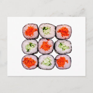 Sushi Rolls Japanse Sjabloon voor voedsel Briefkaart