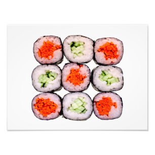 Sushi Rolls Japanse Sjabloon voor voedsel Foto Afdruk