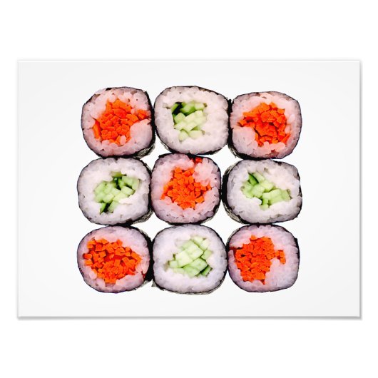Sushi Rolls Japanse Sjabloon voor voedsel Foto Afdruk (Voorkant)