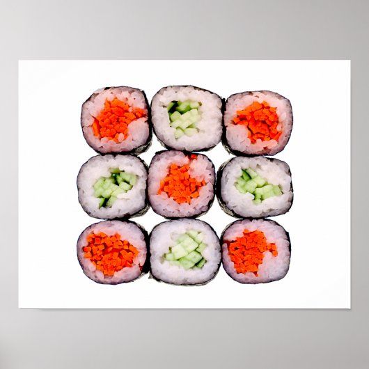 Sushi Rolls Japanse Sjabloon voor voedsel Poster (Voorkant)