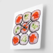 Sushi Rolls Japanse Sjabloon voor voedsel Vierkante Klok (Hoek)