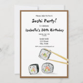 Sushi Rolls met chopstick party Kaart (Voorkant)