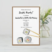 Sushi Rolls met chopstick party Kaart (Staand voorkant)