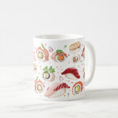 Sushi Rolls & Nigiri Pattern-Mok Koffiemok (Voorkant rechts)