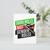 Sushi Rolls not Gender Roles Briefkaart (Staand voorkant)