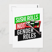 Sushi Rolls not Gender Roles Briefkaart (Voorkant / Achterkant)