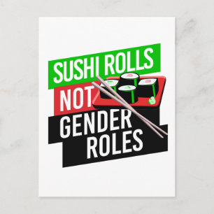 Sushi Rolls not Gender Roles Briefkaart