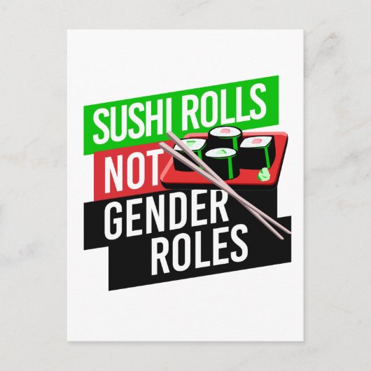 Sushi Rolls not Gender Roles Briefkaart (Voorkant)
