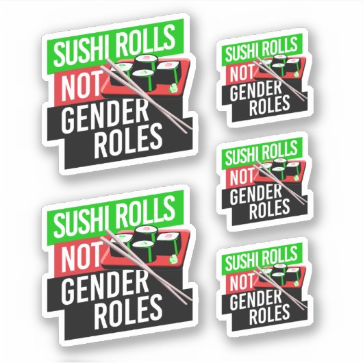 Sushi Rolls not Gender Roles Sticker (Voorkant)