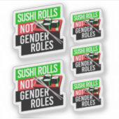 Sushi Rolls not Gender Roles Sticker (Voorkant)