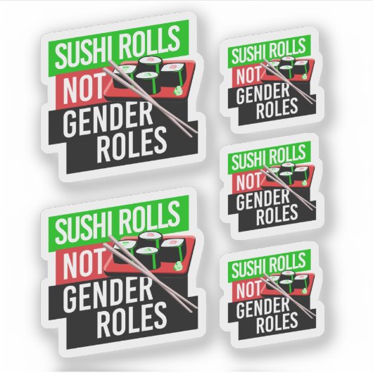 Sushi Rolls not Gender Roles Sticker (Voorkant)